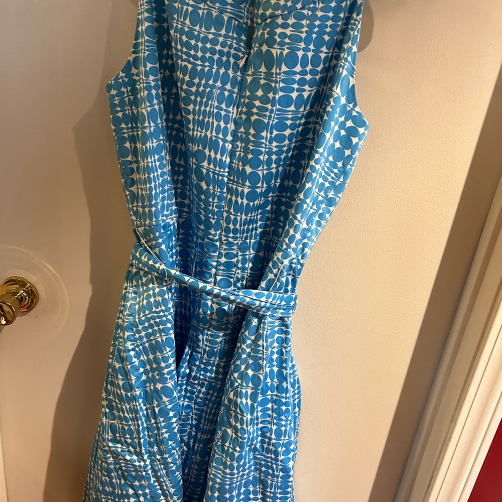 Calvin Klein blue and white midi dress. - Picture 2 of 3